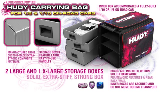 HUDY 199120 1/10 & 1/8 CARRYING BAG + TOOL BAG - EXCLUSIVE
